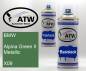 Preview: BMW, Alpina Green II Metallic, X09: 400ml Sprühdose + 400ml Klarlack - Set, von ATW Autoteile West.